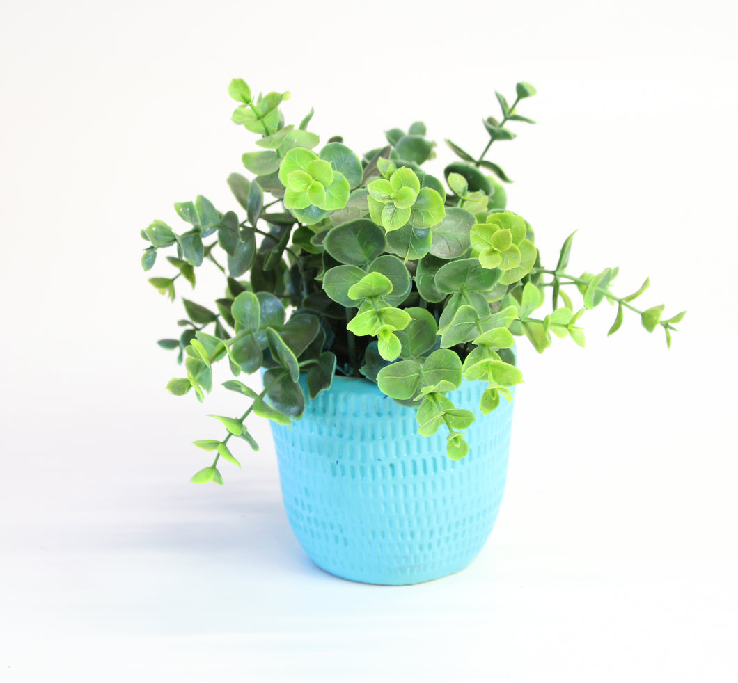 Decorative Plant in Blue Vase