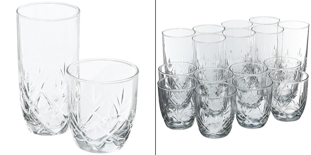 Fleur Anchor Glassware; 16 pieces