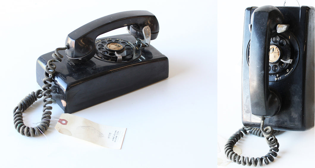Antique Black Wall Mounted Rotary Phone