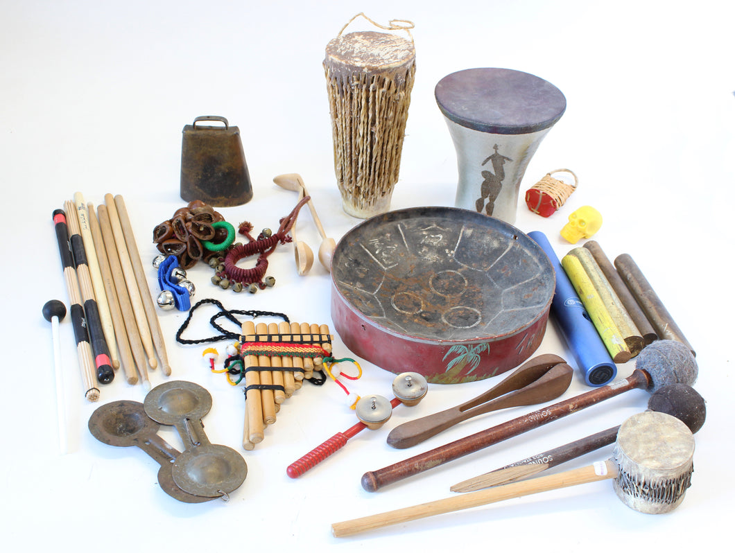 Drums, Noise Makers, Bells + Percussive Instruments