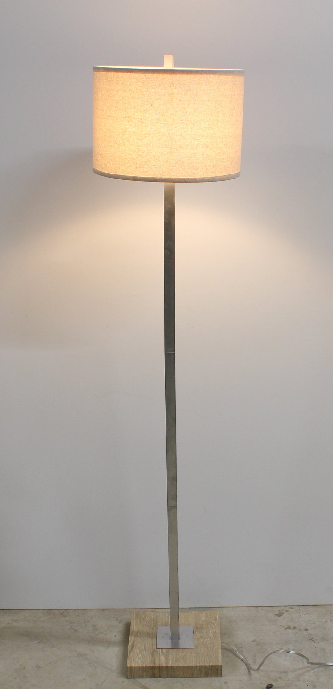 Floor Lamp with Square Wood Base