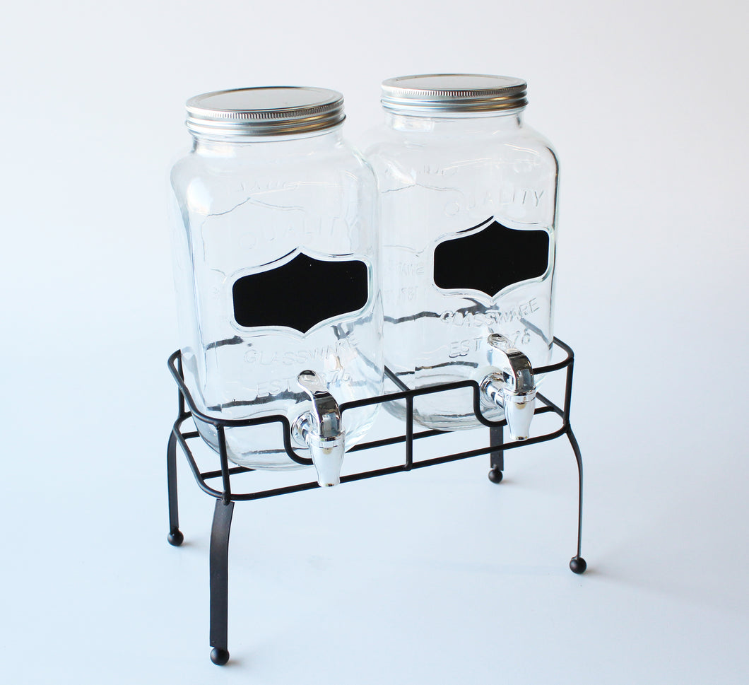 Glass Drink Dispenser with Stand