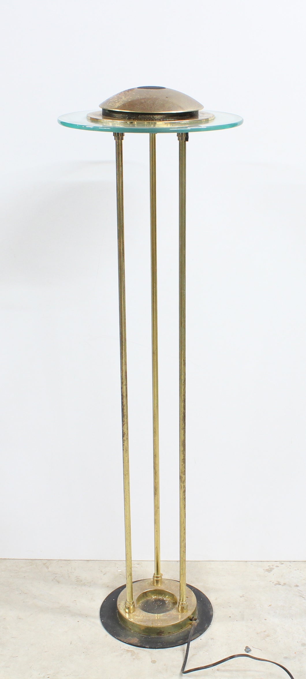 Glass & Metal Vintage Industrial Floor Lamp