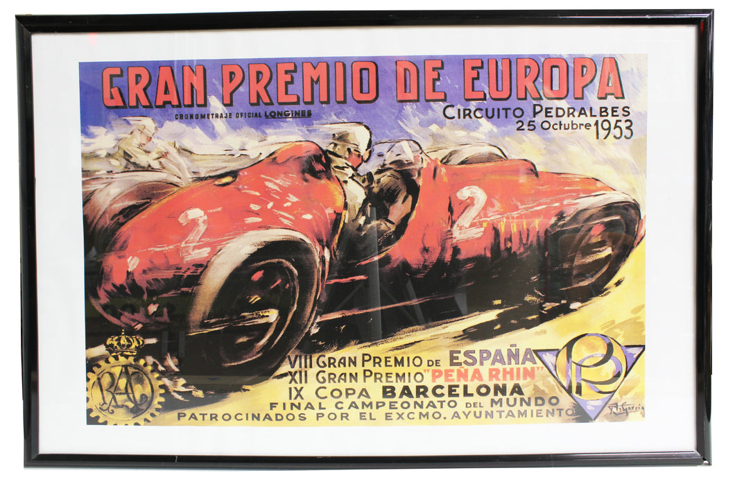 Vintage Car Poster, Gran Premio de Europa