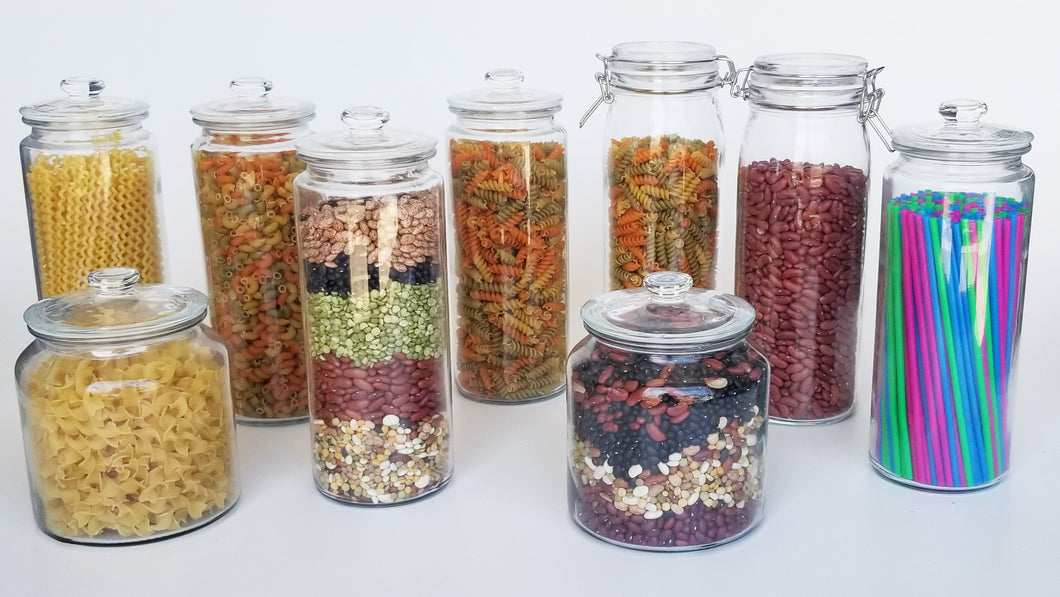 Filled Glass Kitchen Canisters