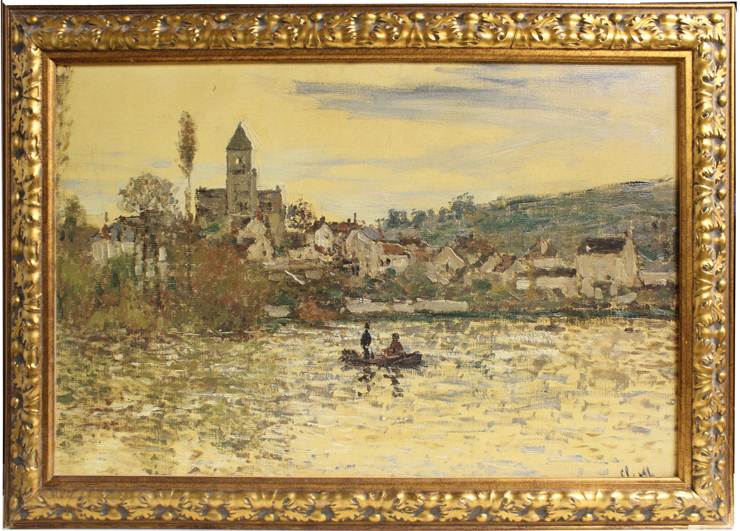 Landscape Painting with Decorative Gold Frame