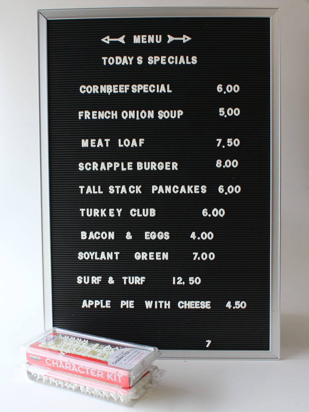 Menu Board with Letters & Numbers