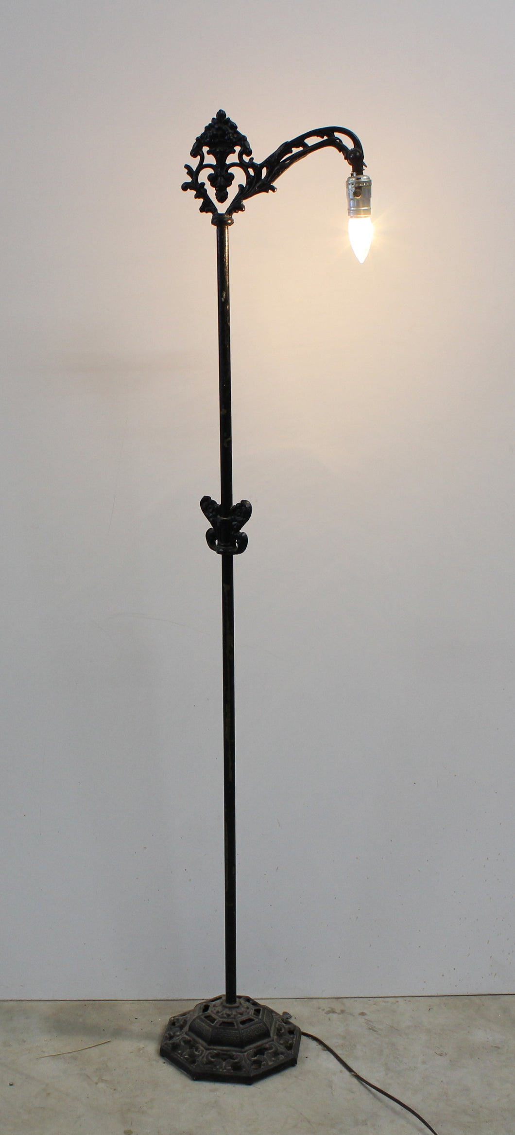 Antique Ornate Iron Floor Lamp