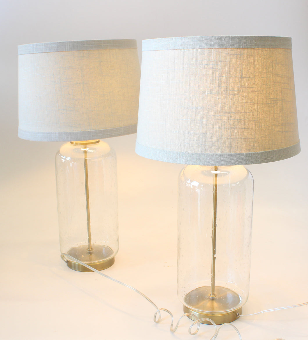 Pair of Large Glass Lamps (Rented Separately)