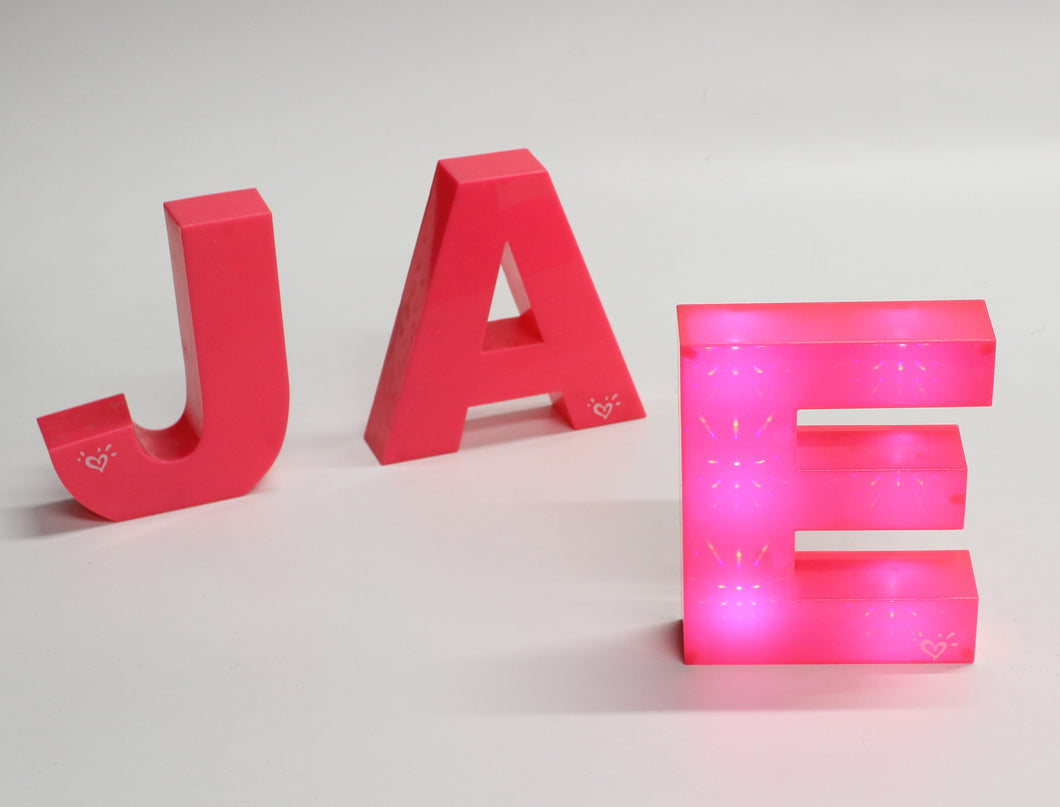Set of 3 Pink Letter Lights