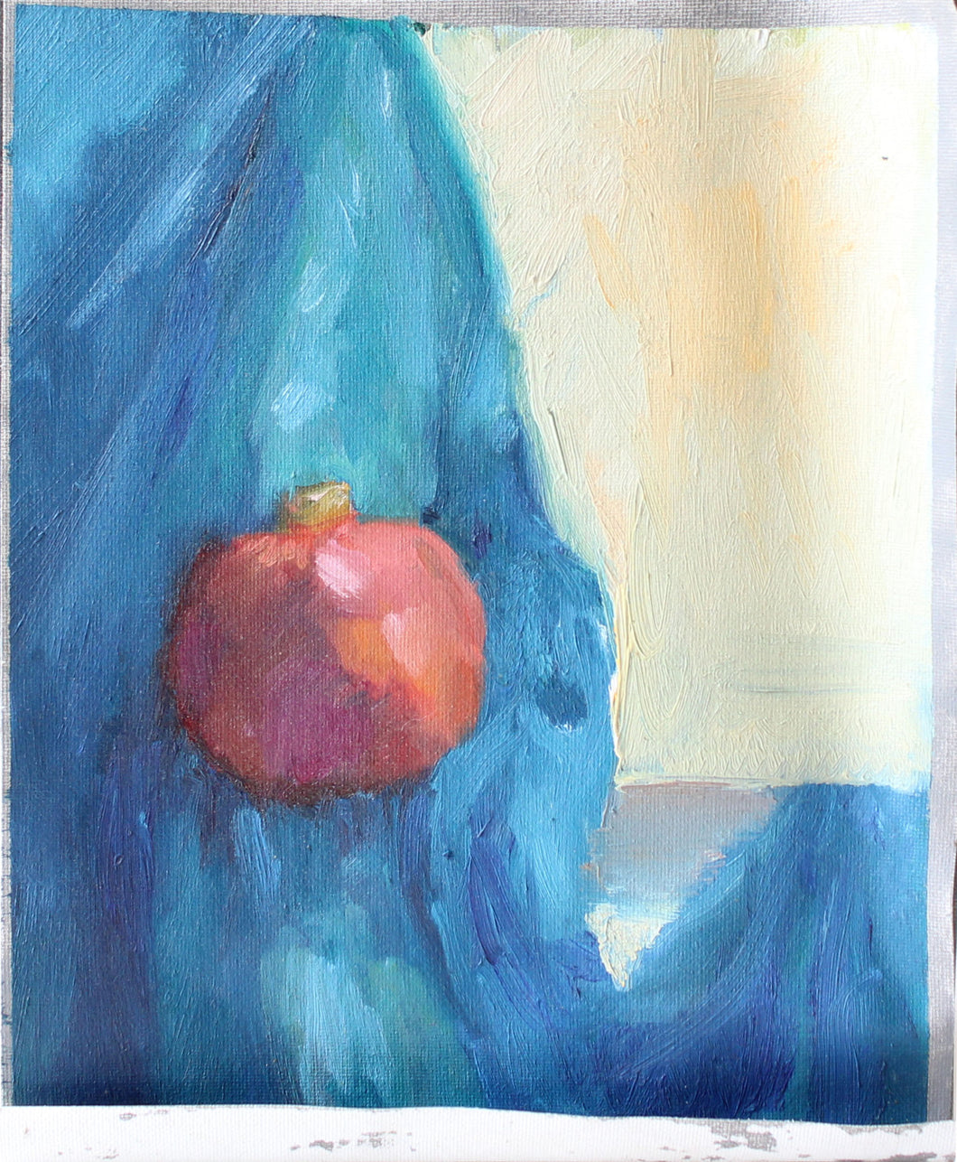 Pomegranate on Blue Painting