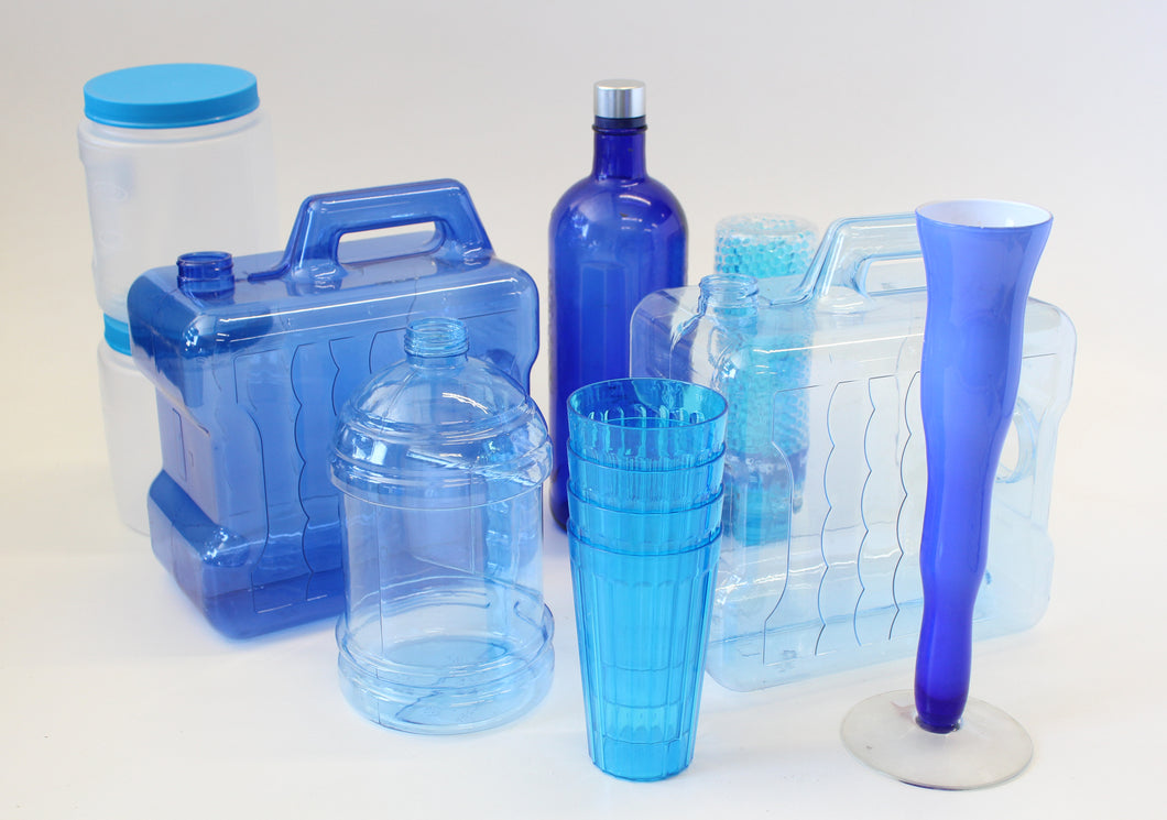 Translucent Blue Glass & Plastic