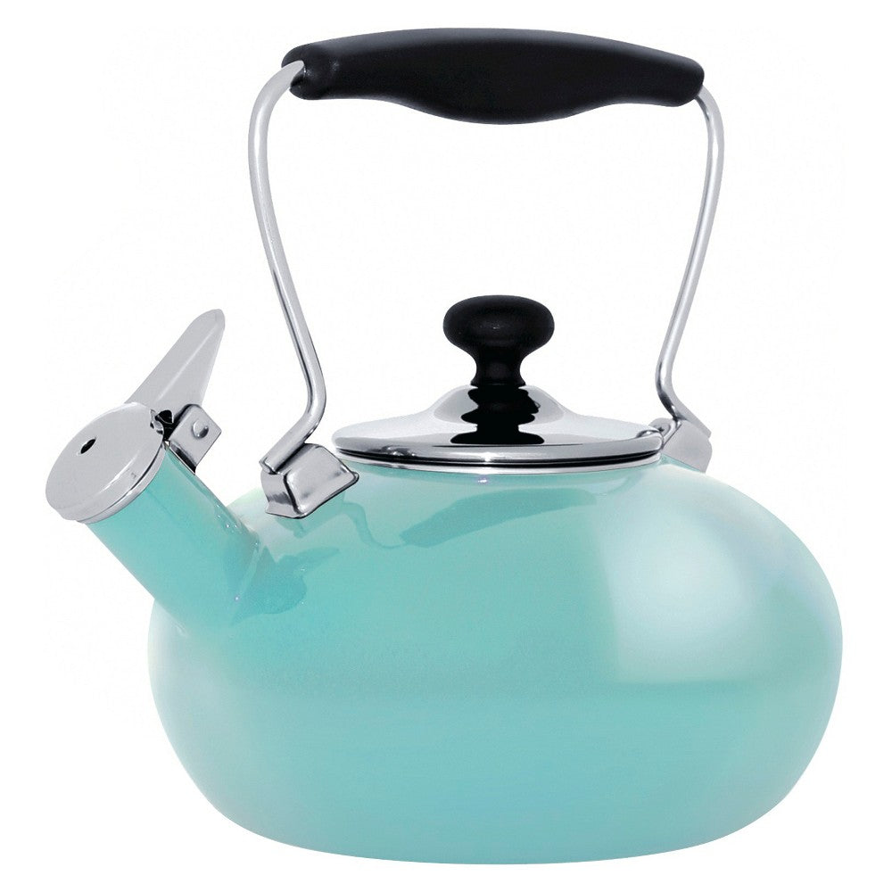 Turquoise Enameled Steel Tea Kettle