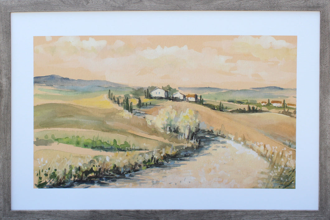 Watercolor Landscape, Soft Hills