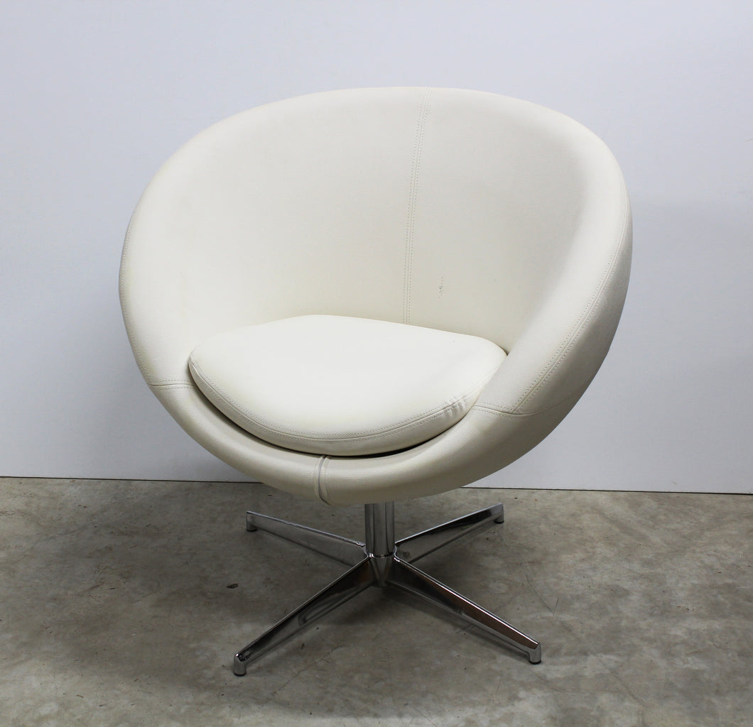 White Leather Egg Chair