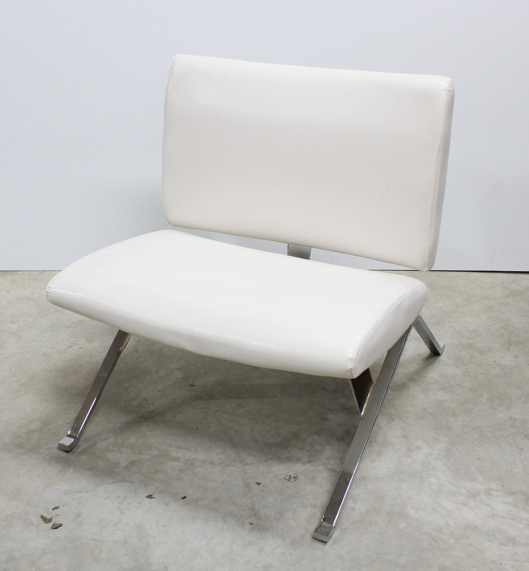 White Leather Rectangular Chair