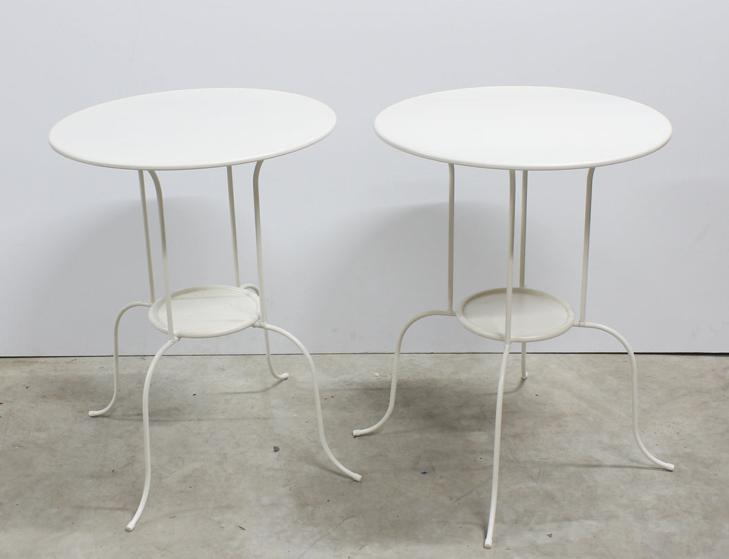 White Metal Bistro Garden Tables