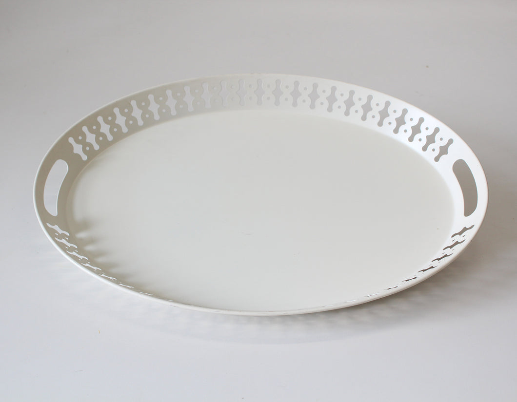 White Metal Oval Platter