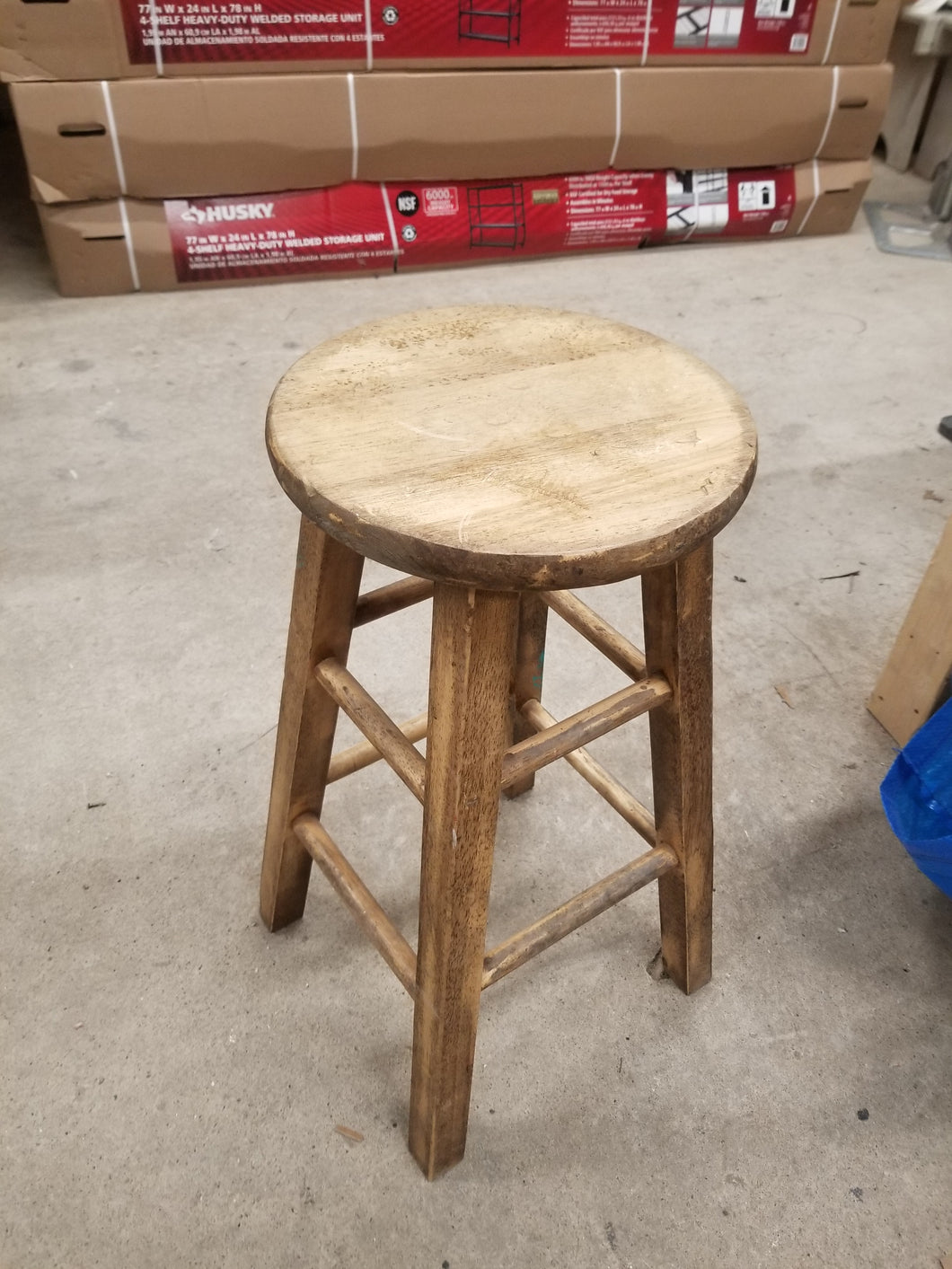 Short Wooden Shop Stool