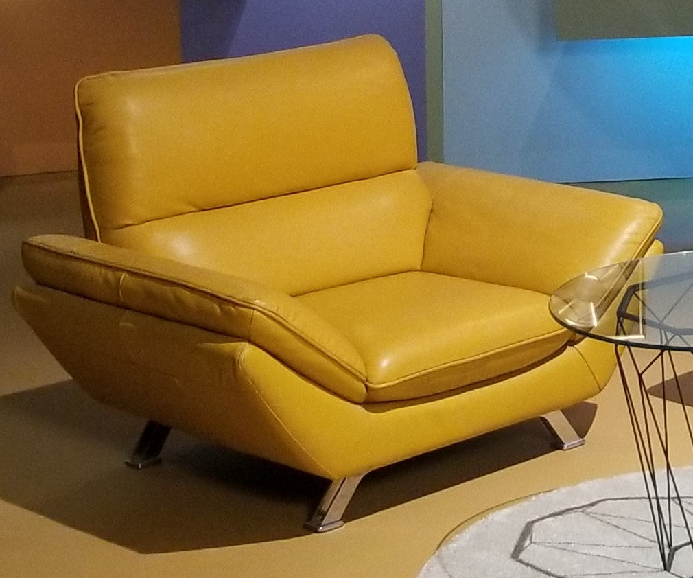 Yellow Mod Leather Easy Chair